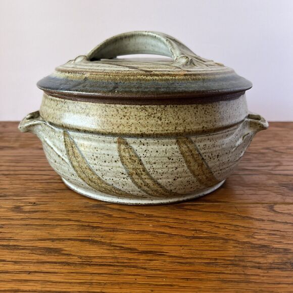 Allen Williams Art Hand Thrown Pottery Wheat Stoneware Steamer Bundt Pan Signed - Picture 15 of 15